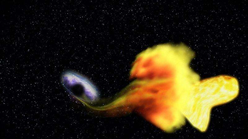 Черная дыра поглощает звезду (Изображение NASA)