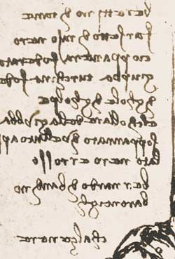 Леонардо да Винчи шифровал свои записи зеркальным шрифтом. Из книги