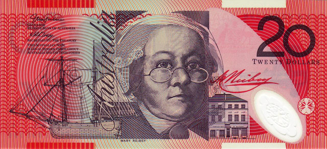 Австралийская банкнота достоинством 20 долларов.