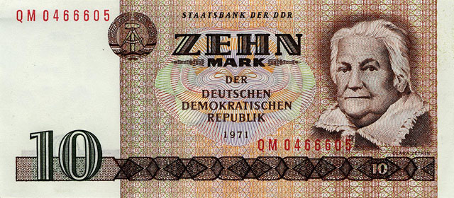 Немецкая банкнота достоинством 10 марок.