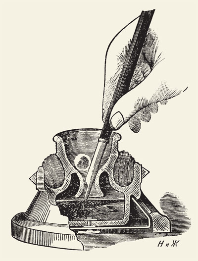 Новый способ закрывать чернильницы (статья из журнала «Наука и жизнь» № 1, 1891 год.)