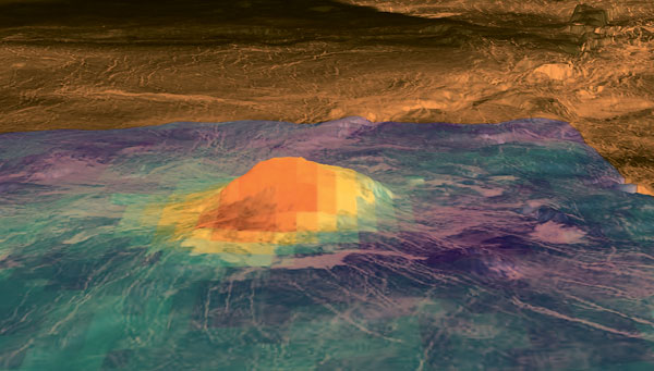 Горячая вулканическая лава на Венере