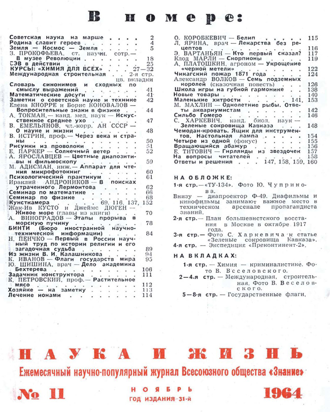 Содержание № 11, 1964