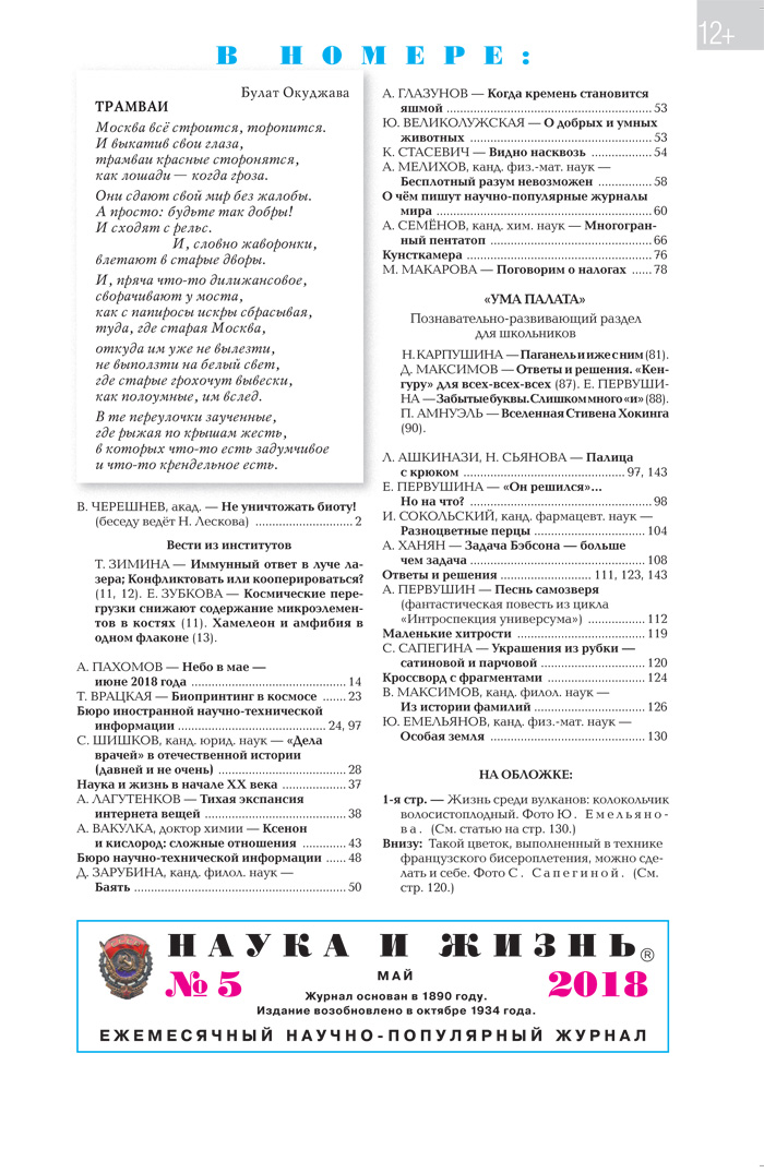 Содержание № 5, 2018