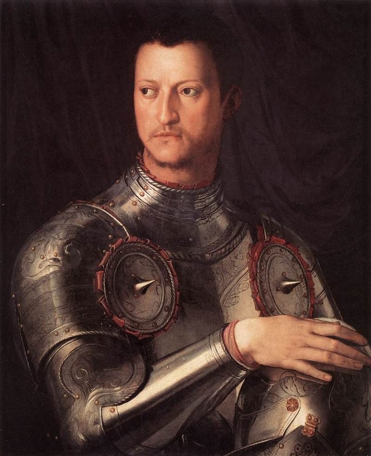Илл. 2. Портрет Козимо I в доспехах. Аньоло Бронзино. 1545 год. Галерея Уффици, Флоренция.jpg